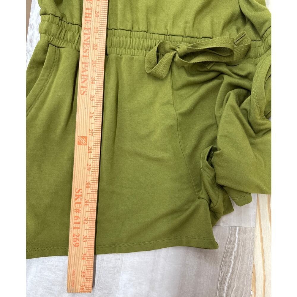 Daily Ritual Athleisure Sleeveless Romper Shorts Drawstring Waist Large Green) - Picture 10 of 10